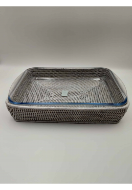 FUENTE HORNO RECTANGULAR COMBINADA PYREX/RATÁN
