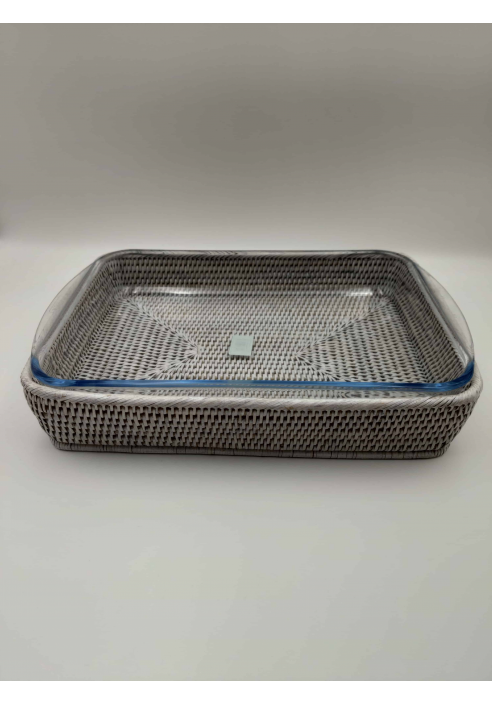 FUENTE HORNO RECTANGULAR COMBINADA PYREX/RATÁN