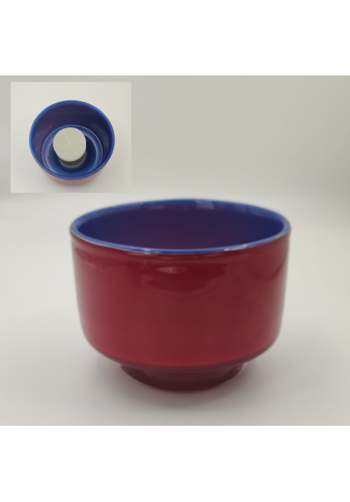 VASO VELA CRISTAL ROJO Y AZUL PEQUEÑO