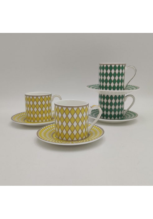 JUEGO DE 4 TAZAS DE CAFÉ ROMBOS