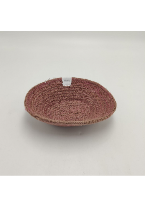 CESTA PANERA FIBRAS ROSA 18 X 4,5 CM.