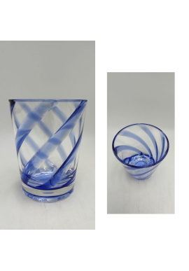 VASO ACRÍLICO RAYAS AZULES