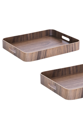 BANDEJA DE MADERA DE SAUCE 45,5 X 36 X 6 CM COLOR CASTANO